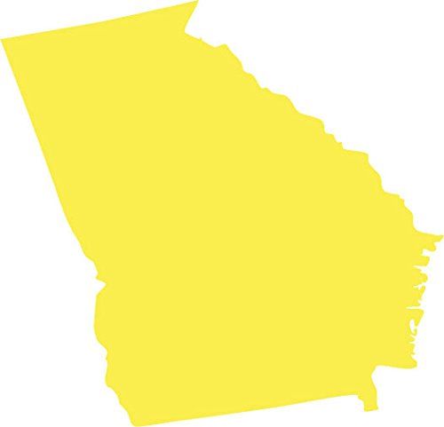 Picniva Georgia State Map Removable Vinyl Wall Decal, Yellow, 3 in Wide - Color: Yellow - Size: 3 inches