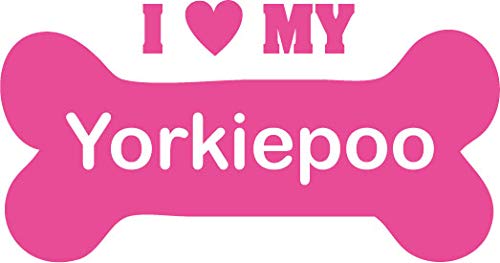 Decaltor I Love My Yorkiepoo Vinyl Decal, 5 in, Car Window Sticker