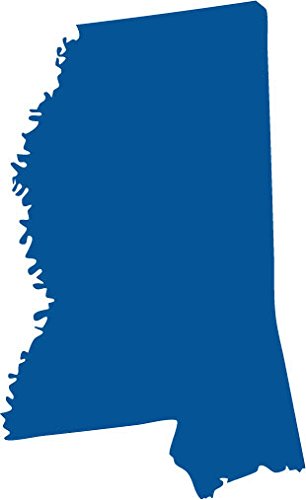 Picniva Blue Mississippi MS State Map Vinyl Decal for Car, 3 in - Color: blue - Size: 3 inches