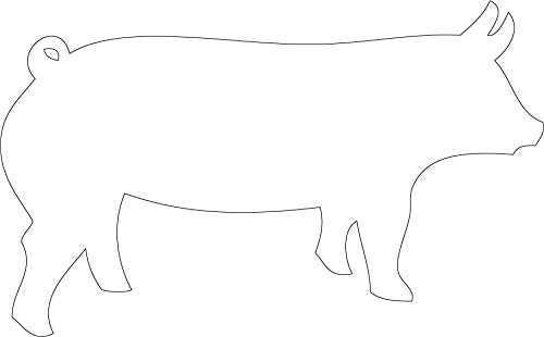 Decaltor Hog Pig Silhouette Vinyl Decal, 5 in, Car Window Sticker