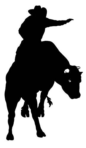 Picniva Bull Rider Style 5 Removable Vinyl Wall Decal - Color: bull rider style5