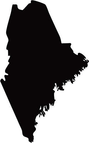 Picniva Black Maine ME State Map Car Vinyl Decal, 3 in - Color: black - Size: 3 inches