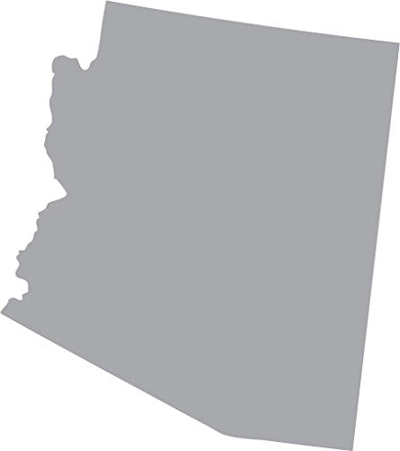 Picniva Arizona State Map Vinyl Car Window Decal, Silver, 3 in Wide