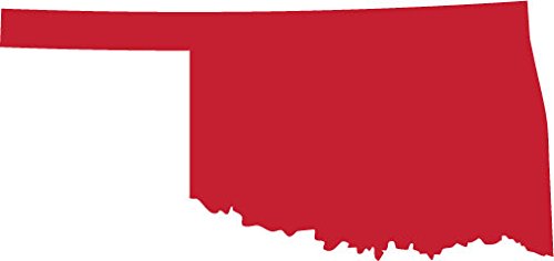 Picniva Red Oklahoma OK 3 Inch Map Vinyl Car Decal Sticker Vehicle Bumper