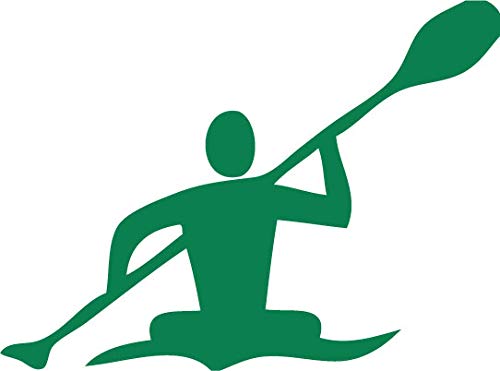 Decaltor Kayaker Silhouette Vinyl Decal, 5 in, Car Window Sticker