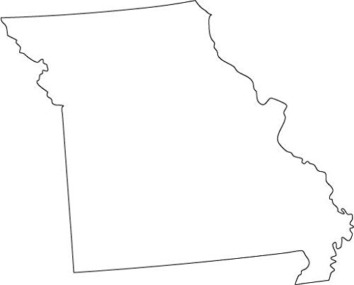 Picniva Missouri MO Map Removable Vinyl Wall Decal, White, 3 in