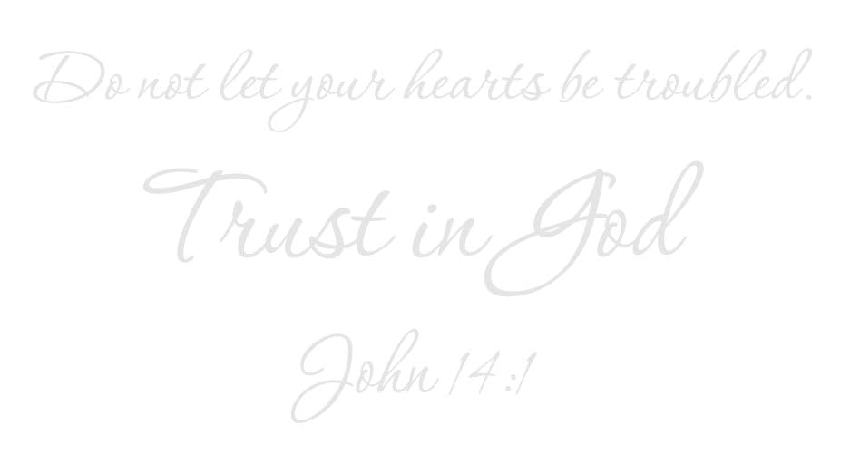 Picniva John 14:1 Bible Verse Wall Decal, Matte White, 22 x 10 in