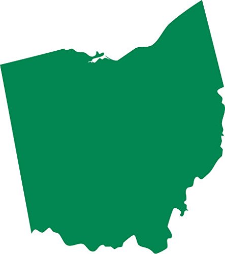 Picniva Green Ohio OH 3 Inch Map Vinyl Car Decal Sticker Vehicle Bumper - Color: green - Size: 3 inches