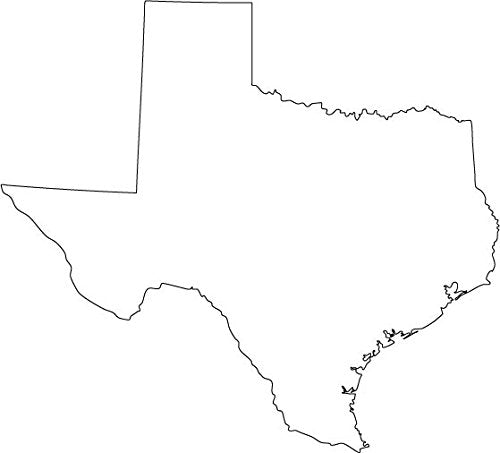 Picniva White Texas TX 20 Inch Map Vinyl Car Decal Sticker Vehicle Bumper - Color: white - Size: 20 inches