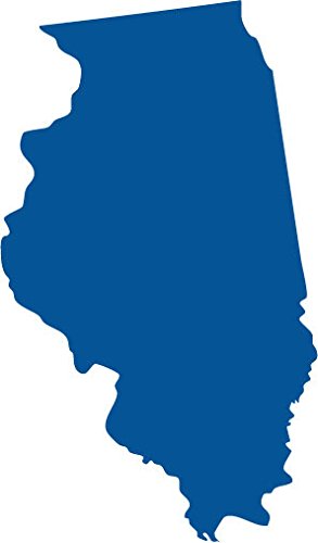 Picniva Blue Illinois IL State Map Vinyl Decal for Car Window Laptop, 3 in - Color: blue - Size: 3 inches