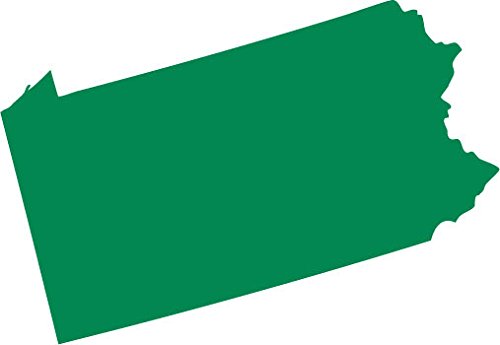 Picniva Green Pennsylvania PA 3 Inch Map Removable Vinyl Wall Decal Decor - Color: green - Size: 3 inches