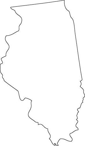 Picniva White Illinois IL State Map Vinyl Wall Decal, 20 in - Color: white - Size: 20 inches