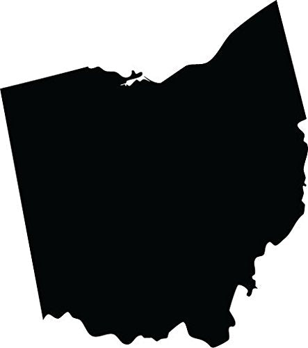 Picniva Black Ohio OH 3 Inch Map Vinyl Car Decal Sticker Vehicle Bumper - Color: black - Size: 3 inches