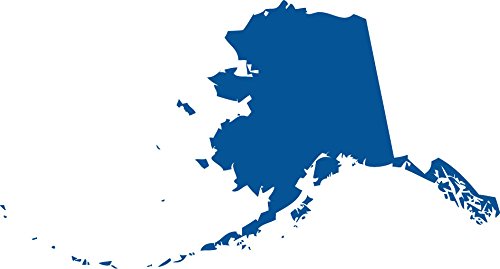 Picniva Alaska State Map Removable Vinyl Wall Decal, Blue, 3 in Wide