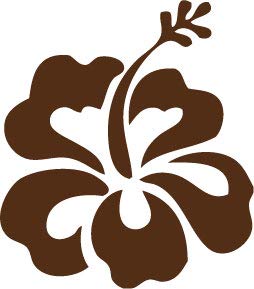 Decaltor Hawaiian Hibiscus Flower Vinyl Decal, 5 in square