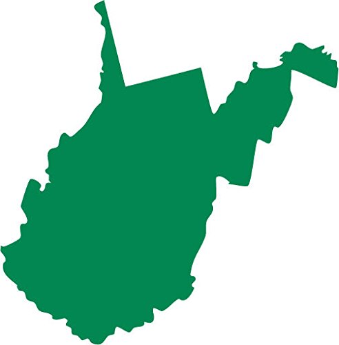 Picniva Green West Virginia WV 3 Inch Map Vinyl Car Decal Sticker Vehicle - Color: green - Size: 3 inches