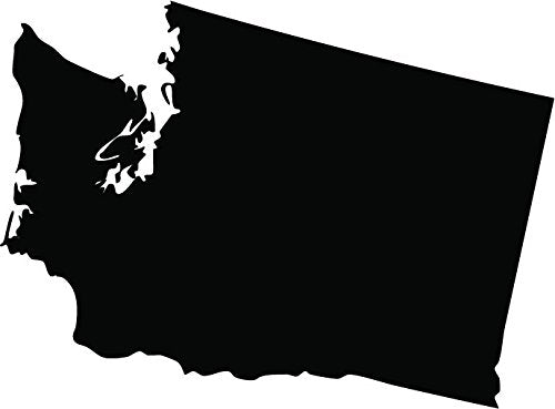 Picniva Black Washington WA 3 Inch Map Vinyl Car Decal Sticker Vehicle Auto - Color: black - Size: 3 inches
