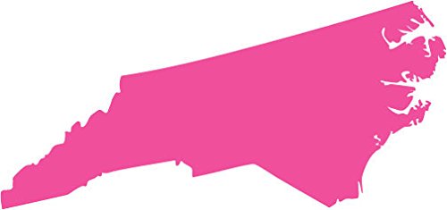 Picniva Pink North Carolina NC State Map Vinyl Decal for Car, 3 in - Color: pink - Size: 3 inches