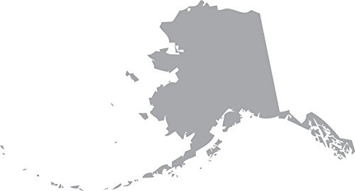 Picniva Alaska State Map Vinyl Car Window Decal, Silver, 3 in Wide