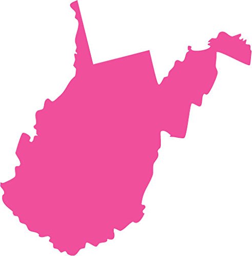 Picniva Pink West Virginia WV 3 Inch Map Vinyl Car Decal Sticker Vehicle - Color: pink - Size: 3 inches