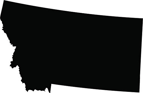 Picniva Black Montana MT State Map Vinyl Wall Decal, 3 in - Color: black - Size: 3 inches