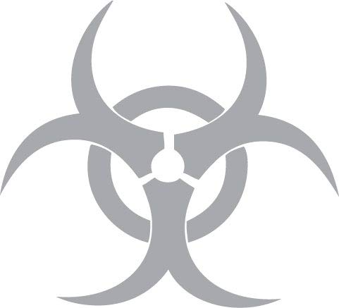 Decaltor Biohazard Symbol Vinyl Decal for Car Windows, Garage Decor