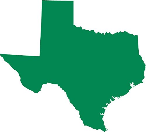 Picniva Green Texas TX 3 Inch Map Vinyl Car Decal Sticker Vehicle Bumper - Color: green - Size: 3 inches