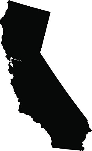Picniva California State Map Removable Vinyl Wall Decal, Black, 3 in Wide