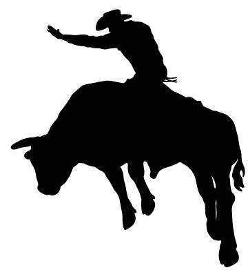 Picniva Bull Rider Style 6 Removable Vinyl Wall Decal - Color: bull rider style6