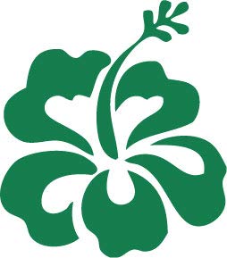 Decaltor Hawaiian Hibiscus Flower Vinyl Decal, 5 in square