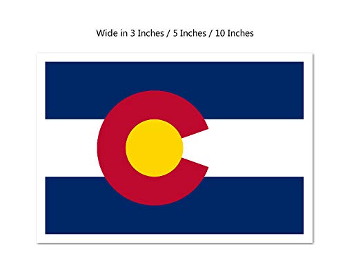 Picniva Colorado State Flag Vinyl Car Bumper Window Sticker, 10 in Wide