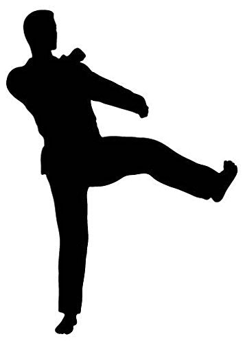 Picniva Martial Artist Bent Leg Kick Removable Vinyl Wall Decal