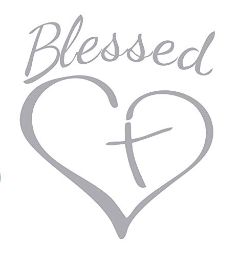 Decaltor Blessed Cross Heart Vinyl Decal
