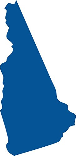 Picniva Blue New Hampshire NH State Map Vinyl Wall Decal, 3 in - Color: blue - Size: 3 inches