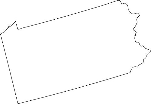 Picniva White Pennsylvania PA 20 Inch Map Vinyl Car Decal Sticker Vehicle