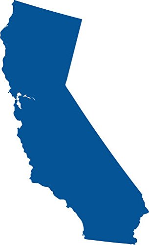 Picniva California State Map Removable Vinyl Wall Decal, Blue, 3 in Wide