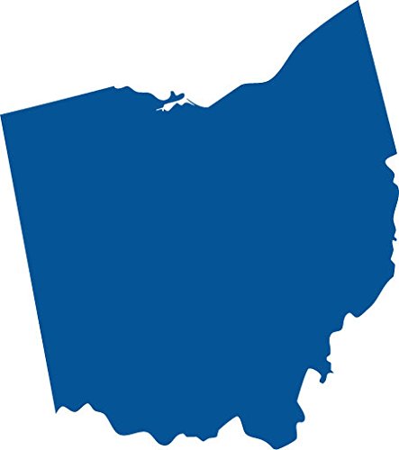 Picniva Blue Ohio OH 3 Inch Map Vinyl Car Decal Sticker Vehicle Bumper Auto - Color: blue - Size: 3 inches