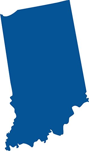 Picniva Blue Indiana IN State Map Vinyl Wall Decal, 3 in - Color: blue - Size: 3 inches