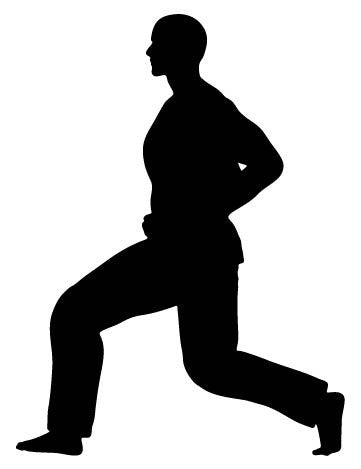 Picniva Martial Artist Low Lunge Removable Vinyl Wall Decal