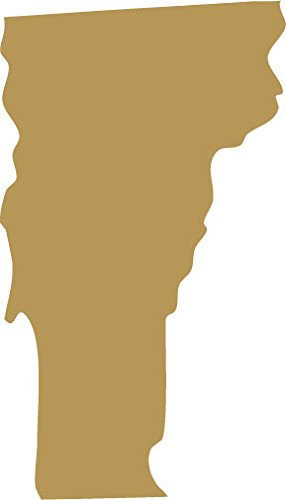 Picniva Gold Vermont VT 3 Inch Map Vinyl Car Decal Sticker Vehicle Bumper - Color: gold - Size: 3 inches