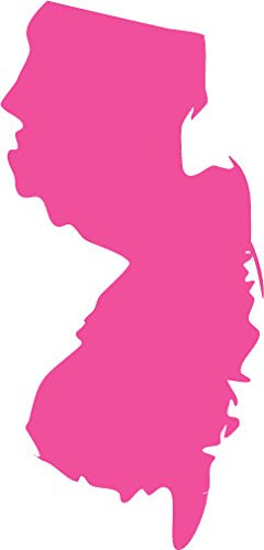 Picniva Pink New Jersey NJ 3 Inch Map Vinyl Car Decal Sticker Vehicle Truck - Color: pink - Size: 3 inches