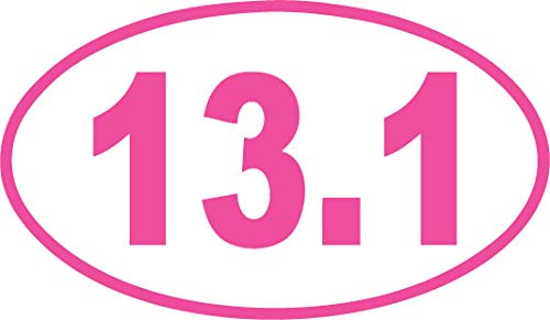 Decaltor 13.1 Half Marathon Oval Vinyl Decal, 3 x 5 in, Car Window Sticker