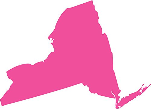 Picniva Pink New York State NY 3 Inch Map Vinyl Car Decal Sticker Vehicle - Color: pink - Size: 3 inches
