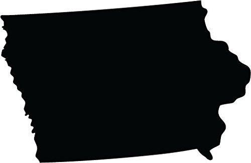 Picniva Black Iowa IA State Map Vinyl Wall Decal, 3 in - Color: black - Size: 3 inches