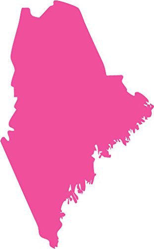Picniva Pink Maine ME State Map Car Vinyl Decal, 3 in - Color: pink - Size: 3 inches