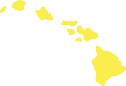 Picniva Yellow Hawaii HI State Map Vinyl Decal for Car Window Laptop, 3 in - Color: Yellow - Size: 3 inches