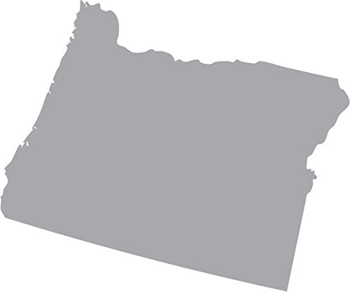 Picniva Silver Oregon OR 3 Inch Map Vinyl Car Decal Sticker Vehicle Bumper - Color: silver - Size: 3 inches
