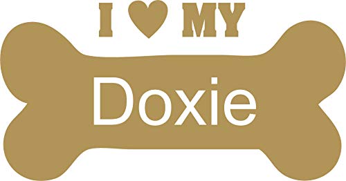 Decaltor I Love My Doxie Vinyl Decal for Car Window Laptop, 5 in