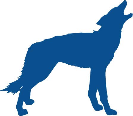 Decaltor Wolf Silhouette 5 in Vinyl Decal for Laptop Bumper Wall