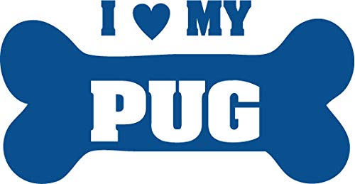 Decaltor I Love My Pug Vinyl Decal for Car Window Laptop, 5 in